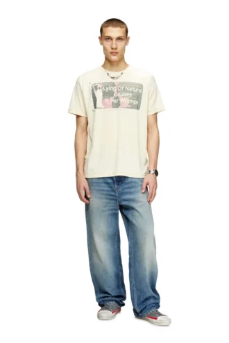 t-norm-t2 Slogan-T-shirt med burnout-tvätt