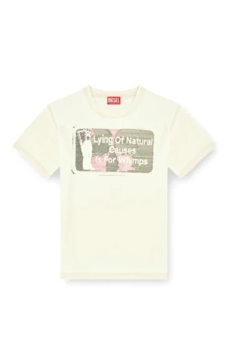 t-norm-t2 Slogan-T-shirt med burnout-tvätt