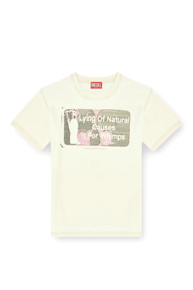 t-norm-t2 Slogan-T-shirt med burnout-tvätt