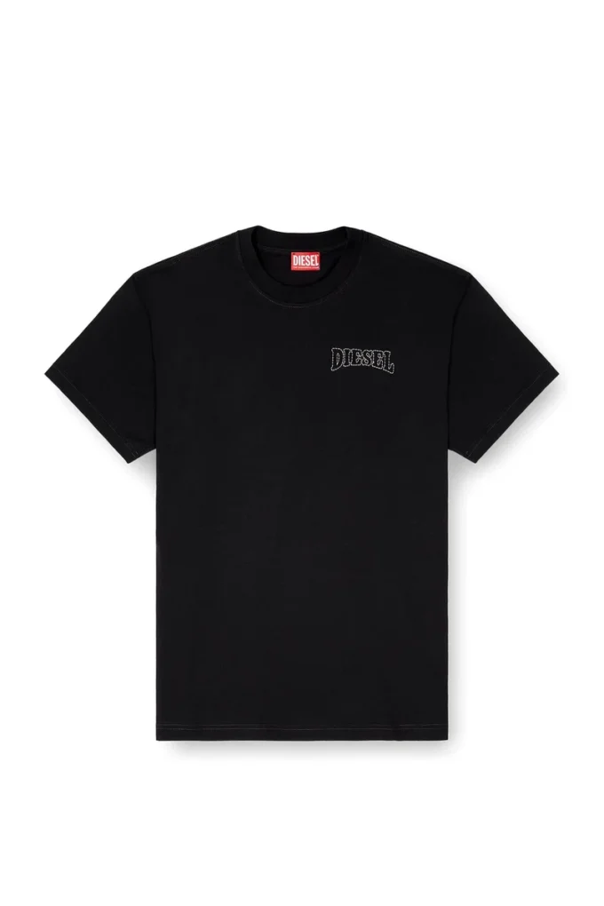 t-norm-v16 Vanlig bomullst-shirt med Diesel-broderi