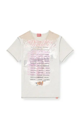 t-normac T-shirt med rund hals och textprint