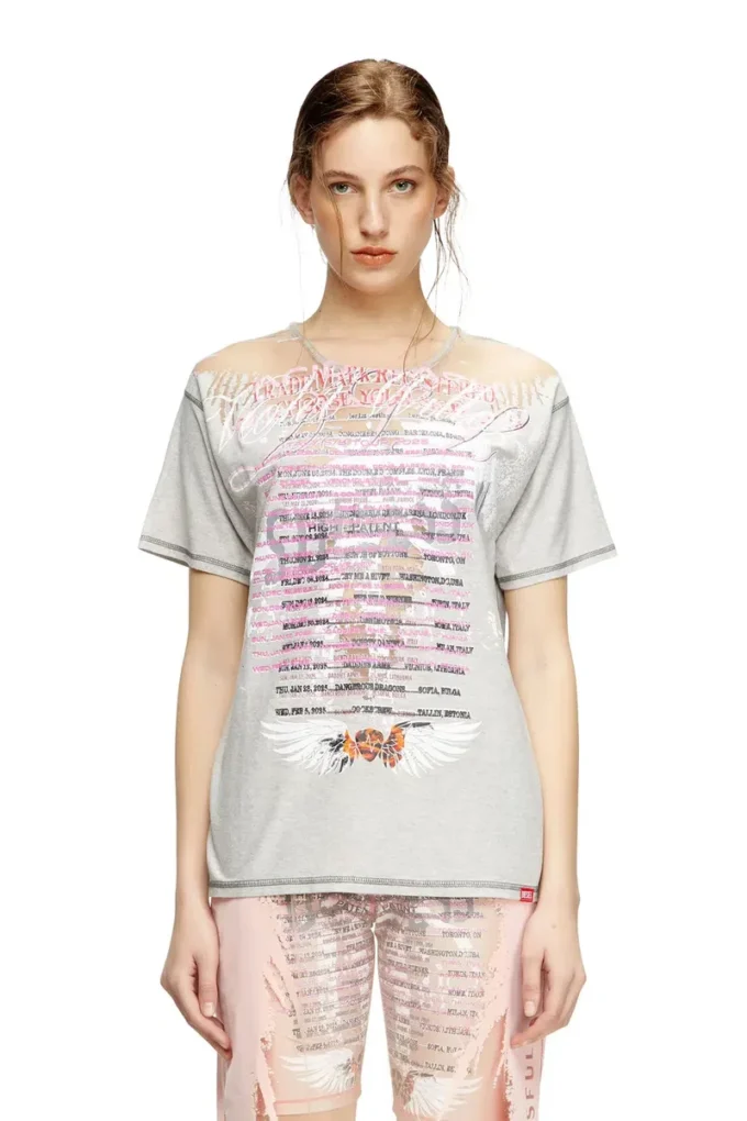 t-normac T-shirt med rund hals och textprint t-normac T-shirt med rund hals och textprint
