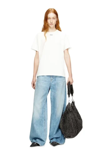 t-normy-od-s1 Bomullst-shirt med metalliskt Oval D