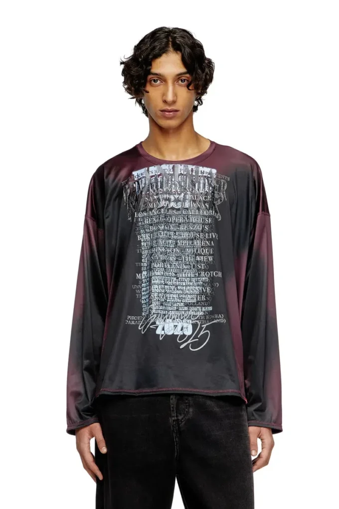 t-olavi-aa Långärmad T-shirt i tech-jersey med textutskrift t-olavi-aa Långärmad T-shirt i tech-jersey med textutskrift