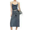 t-ony Top med spaghettiband i jersey med denimlook