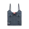 t-ony Top med spaghettiband i jersey med denimlook