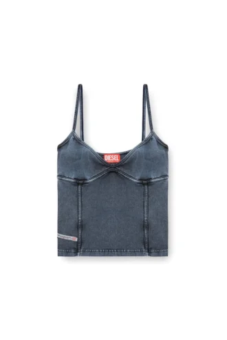 t-ony Top med spaghettiband i jersey med denimlook