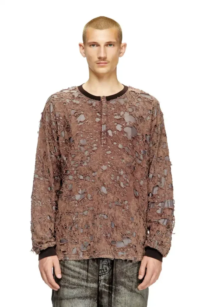 t-overt Långärmad T-shirt i sliten jersey