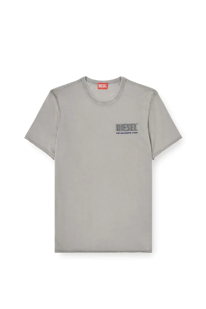 t-rawjust-v1 Acid-wash T-shirt med råa kanter