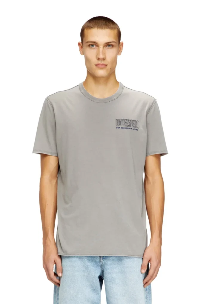 t-rawjust-v1 Acid-wash T-shirt med råa kanter