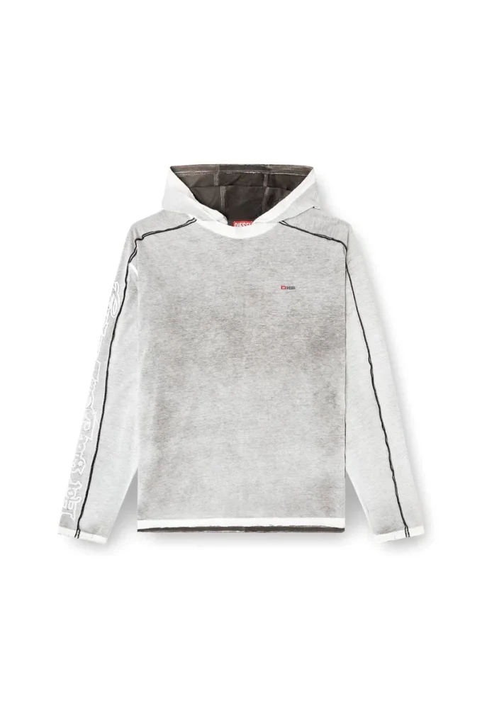 t-riven-ls-hood Hoodie i bomull med färgspray