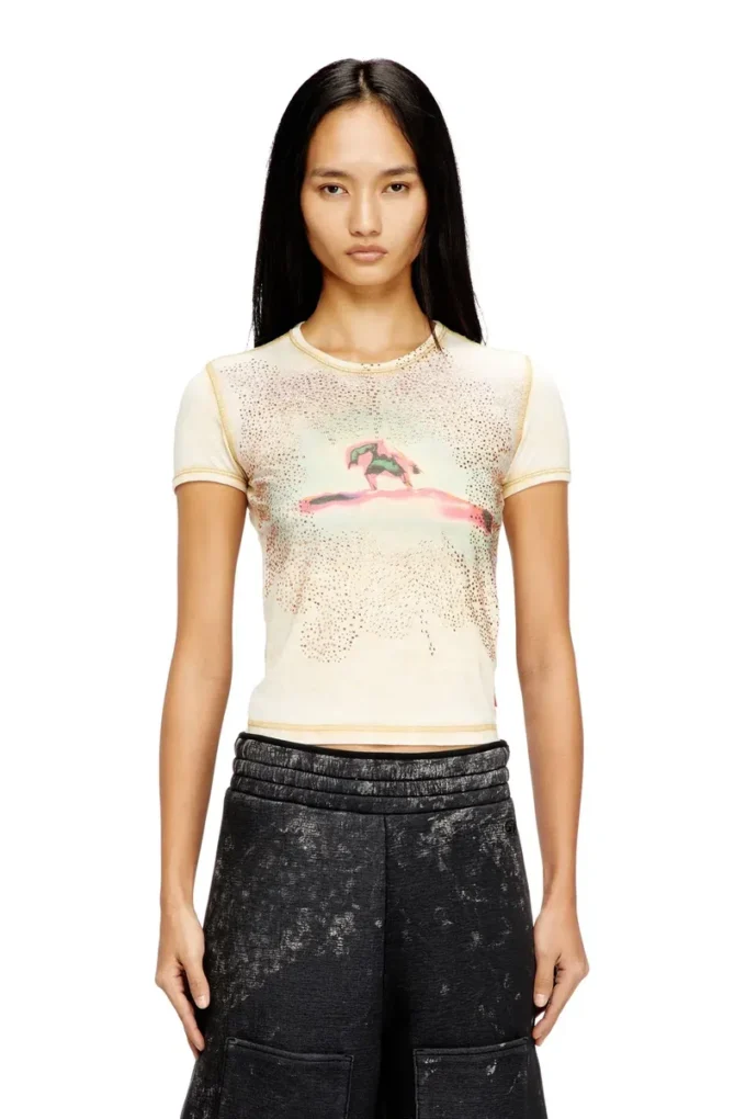 t-uncuties-long-s10 Slim T-shirt med strass