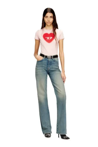 t-uncuties-long-s5 Slim T-shirt med hjärtmönster och nitar