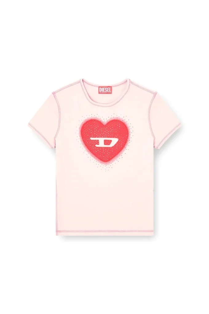 t-uncuties-long-s5 Slim T-shirt med hjärtmönster och nitar