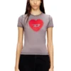 t-uncuties-long-s5 Slim T-shirt med hjärtmönster och nitar