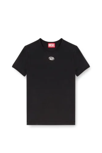 t-uncutieslong-od Slim fit-T-shirt med metalliskt Oval D