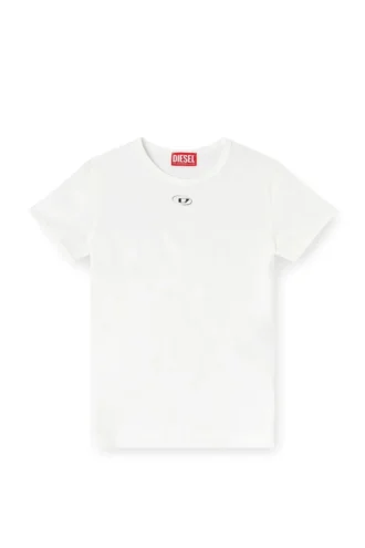 t-uncutieslong-od Slim fit-T-shirt med metalliskt Oval D