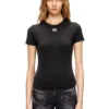 t-uncutieslong-od Slim fit-T-shirt med metalliskt Oval D