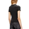 t-uncutieslong-od Slim fit-T-shirt med metalliskt Oval D