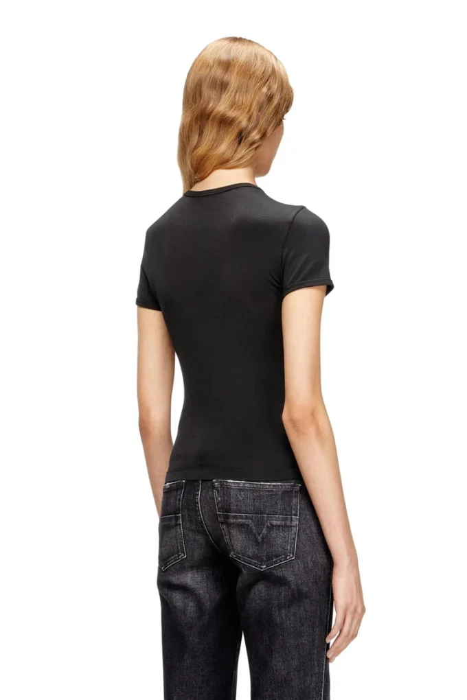 t-uncutieslong-od Slim fit-T-shirt med metalliskt Oval D