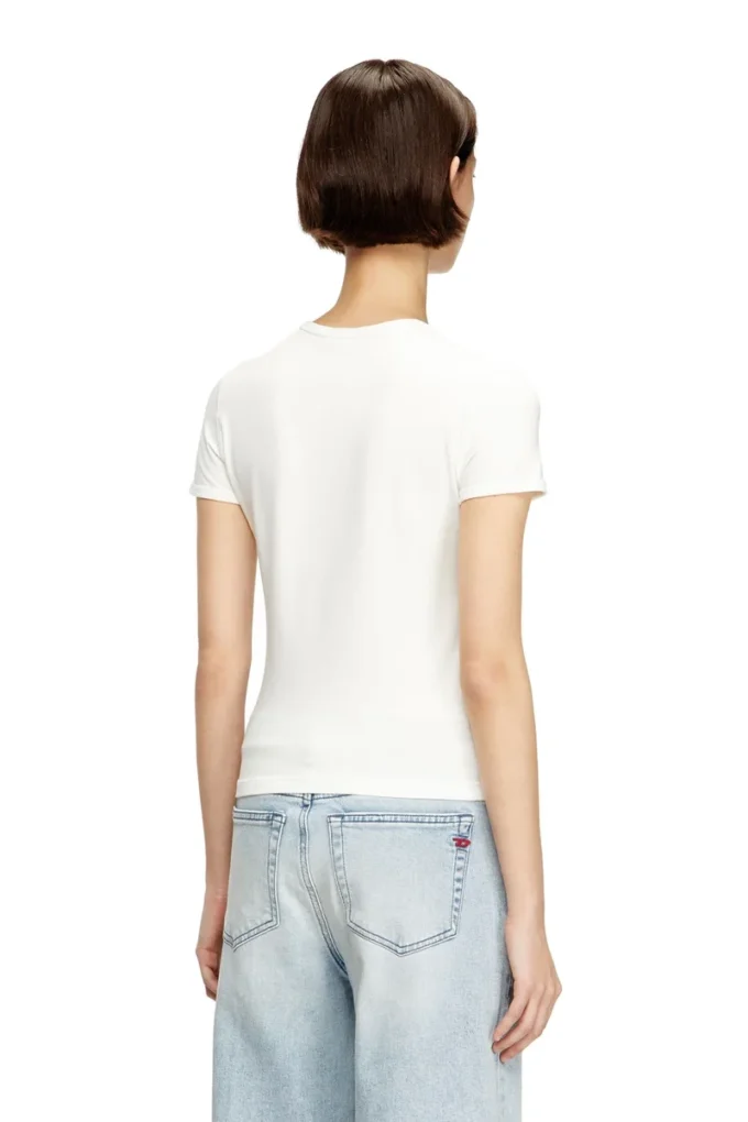 t-uncutieslong-od Slim fit-T-shirt med metalliskt Oval D
