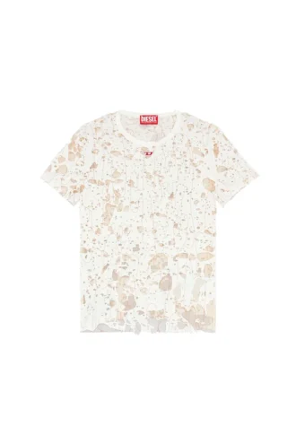 t-uncyna T-shirt i tyll med sliten jersey
