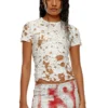 t-uncyna T-shirt i tyll med sliten jersey