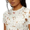 t-uncyna T-shirt i tyll med sliten jersey