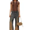 t-unrawy Henley-T-shirt med peel-off-effekt