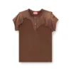 t-unrawy Henley-T-shirt med peel-off-effekt