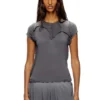 t-unrawy Henley-T-shirt med peel-off-effekt