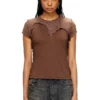 t-unrawy Henley-T-shirt med peel-off-effekt