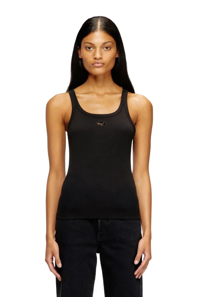 t-wife-od Slim tank top med laserskuren Oval D