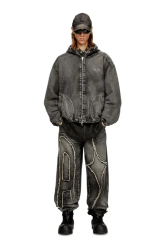 thugjack Huvtröja i blekt denim thugjack Huvtröja i blekt denim