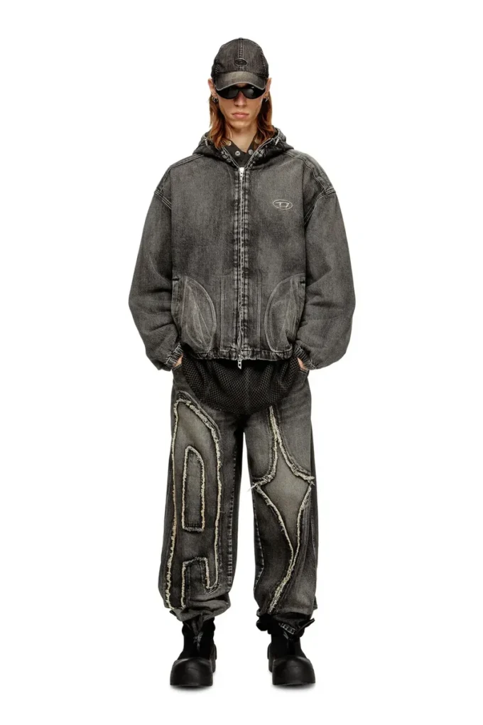thugjack Huvtröja i blekt denim thugjack Huvtröja i blekt denim