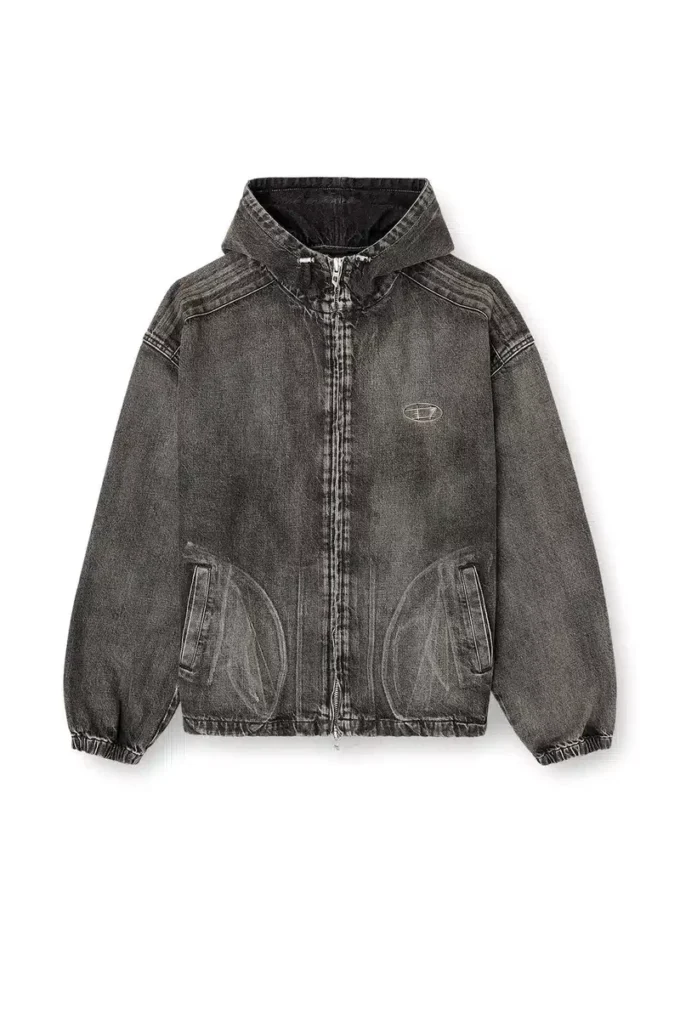 thugjack Huvtröja i blekt denim thugjack Huvtröja i blekt denim
