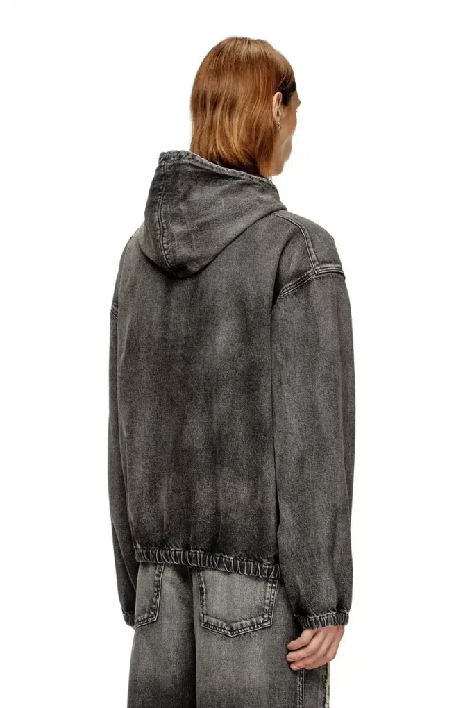 thugjack Huvtröja i blekt denim thugjack Huvtröja i blekt denim