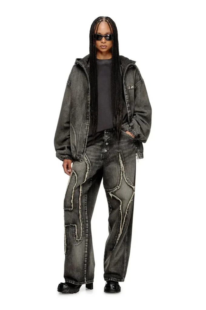 thugjack Huvtröja i blekt denim thugjack Huvtröja i blekt denim