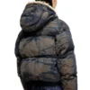 w-aves-fur Pufferjacka med huva i smutsig camouflage-denim w-aves-fur Pufferjacka med huva i smutsig camouflage-denim