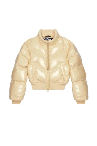 w-crema Quiltad bomberjacka i vinyl