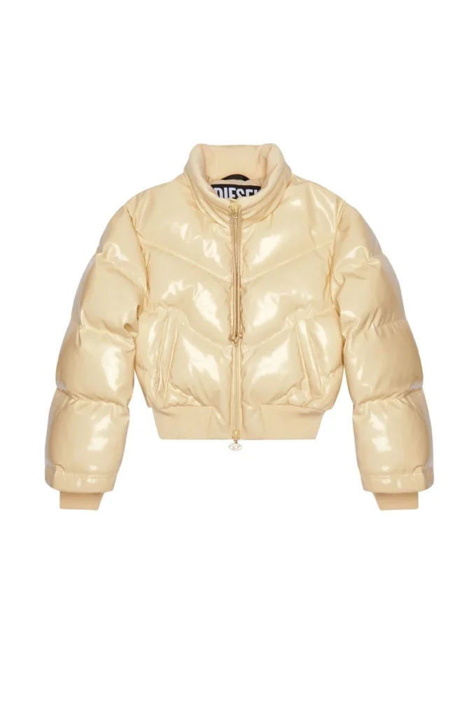 w-crema Quiltad bomberjacka i vinyl