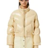 w-crema Quiltad bomberjacka i vinyl