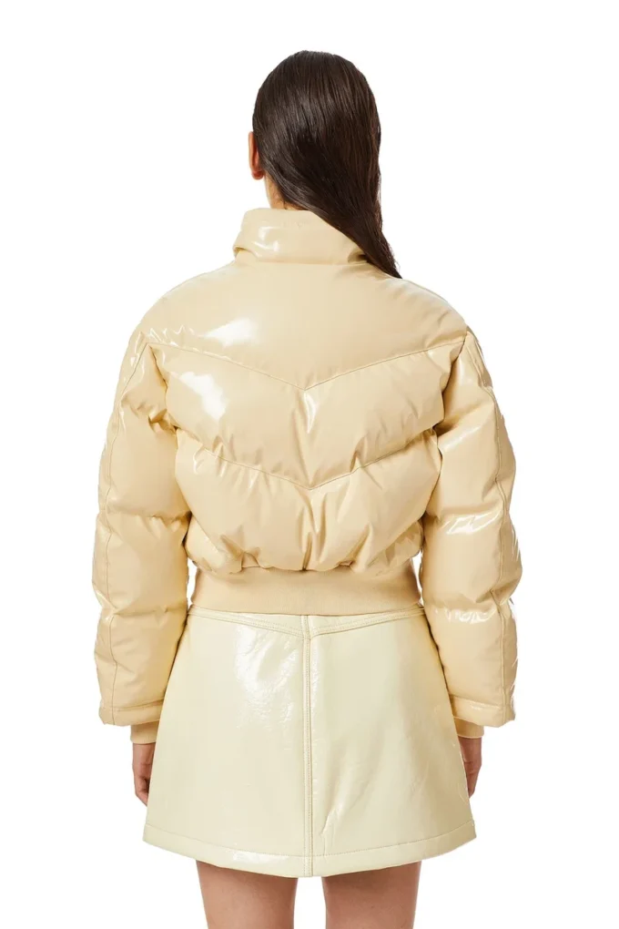 w-crema Quiltad bomberjacka i vinyl