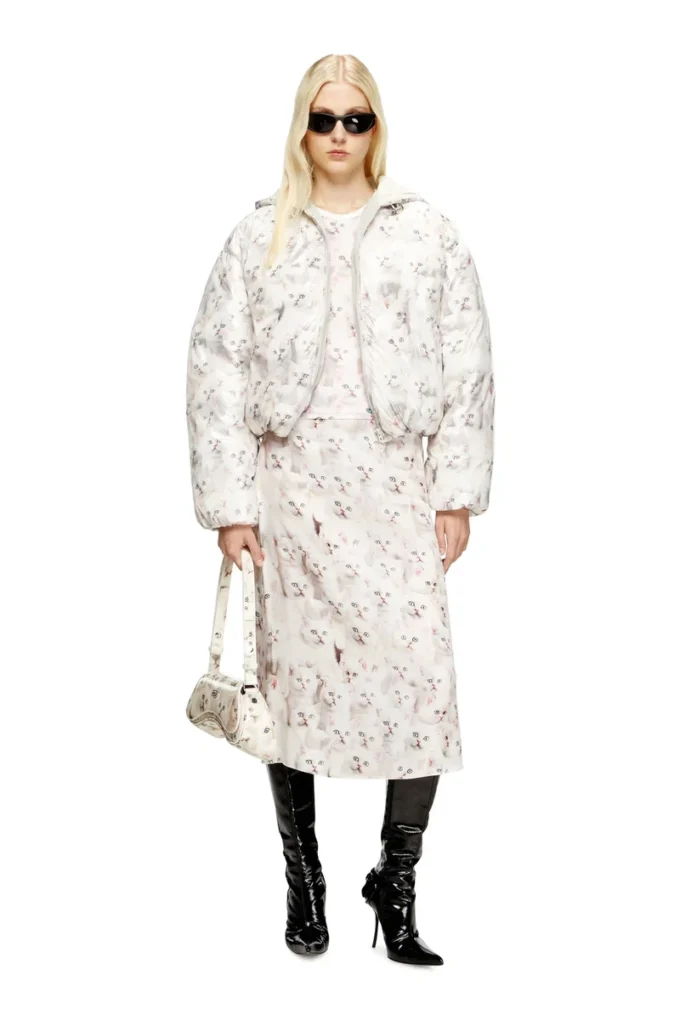 w-inner-r1 Vadderad jacka med kattmotiv w-inner-r1 Vadderad jacka med kattmotiv