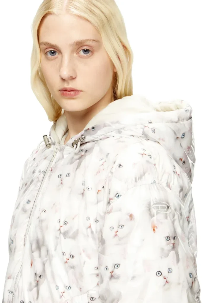 w-inner-r1 Vadderad jacka med kattmotiv w-inner-r1 Vadderad jacka med kattmotiv