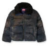 w-johns Pufferjacka i smutsig kamouflage-denim w-johns Pufferjacka i smutsig kamouflage-denim