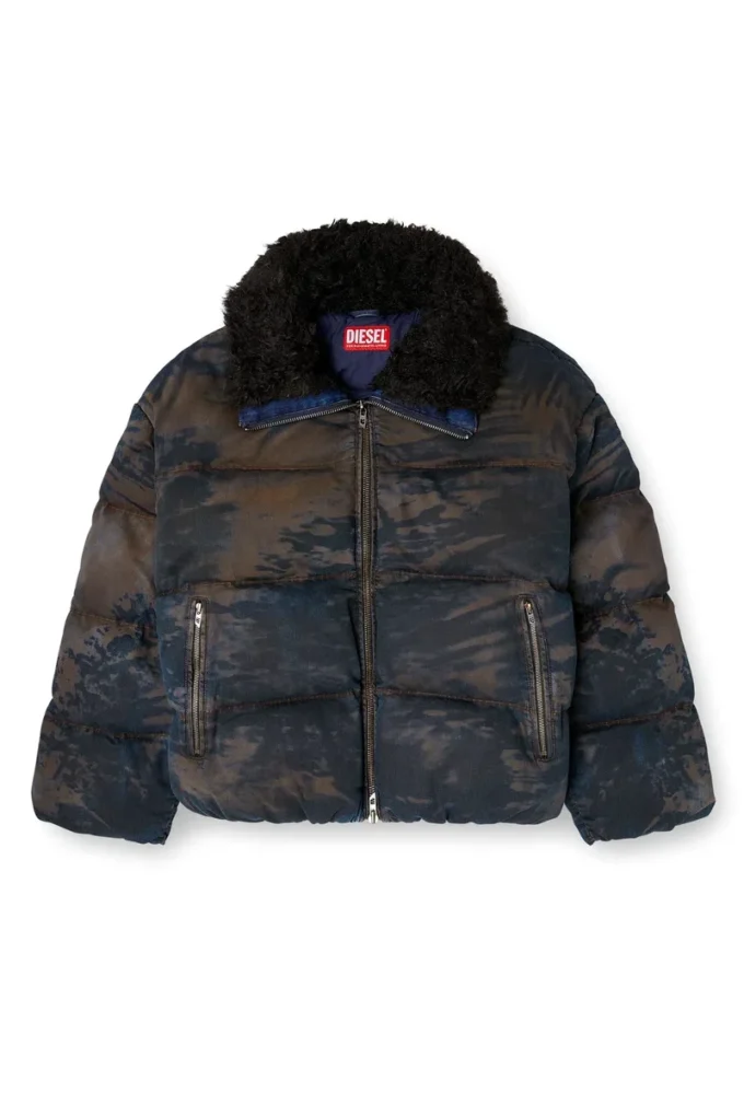 w-johns Pufferjacka i smutsig kamouflage-denim w-johns Pufferjacka i smutsig kamouflage-denim