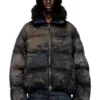 w-johns Pufferjacka i smutsig kamouflage-denim w-johns Pufferjacka i smutsig kamouflage-denim