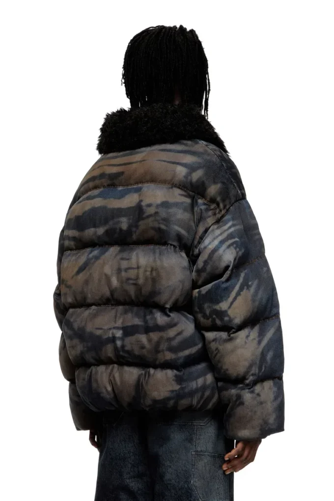 w-johns Pufferjacka i smutsig kamouflage-denim w-johns Pufferjacka i smutsig kamouflage-denim