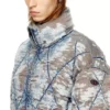 w-kons Vadderad jacka i argyle-quiltad devoré-denim w-kons Vadderad jacka i argyle-quiltad devoré-denim